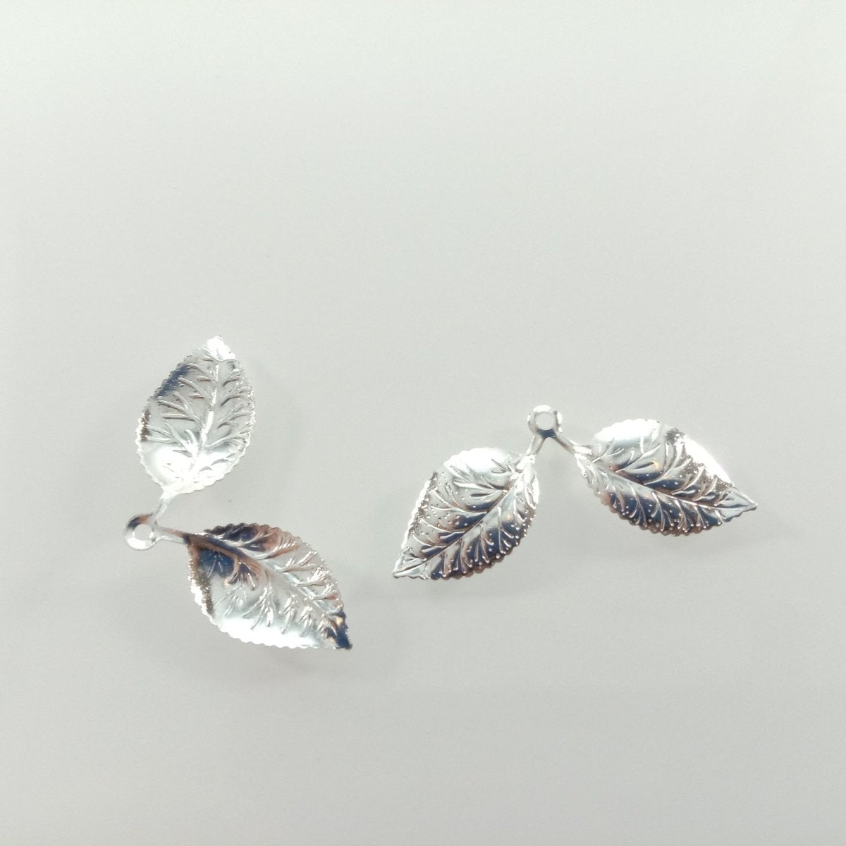50pcs 13x32mm Vintage Double Leaf Pendant Charms for Necklace Bracelet Broch Jewellery Making DIY Gold - Rhodium - Asia Sell