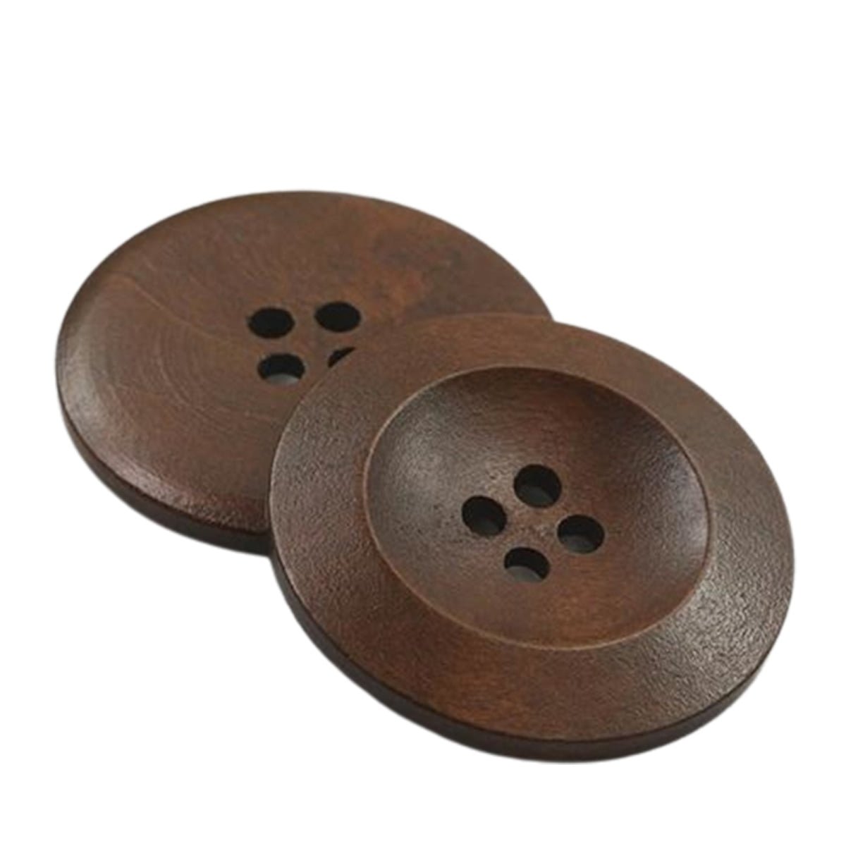 50pcs 15mm 20mm 25mm 30mm 35mm 4 Hole Wooden Buttons Sewing Round Wood Button For Clothes Coat Handmade - 15mm Dark Coffee - - Asia Sell