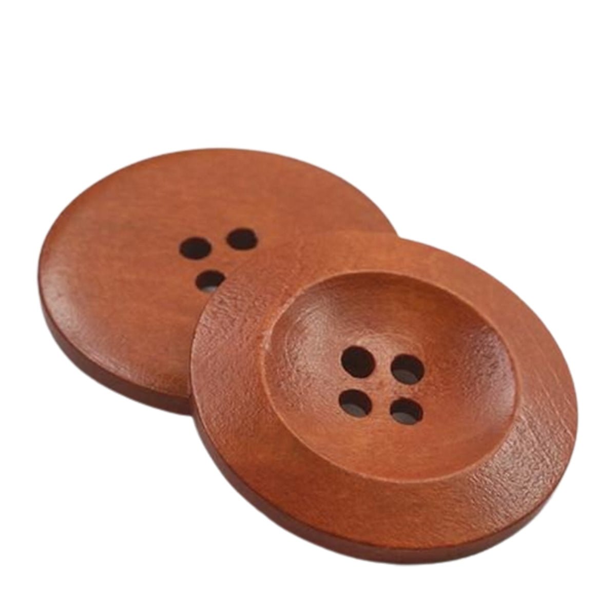 50pcs 15mm 20mm 25mm 30mm 35mm 4 Hole Wooden Buttons Sewing Round Wood Button For Clothes Coat Handmade - 20mm Light Coffee - - Asia Sell