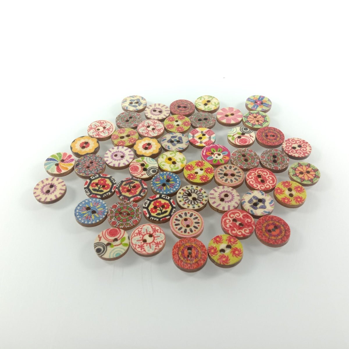 50pcs 15mm Wooden Buttons for Crafts Wedding Decoration Clothing Sewing Wood Button - - Asia Sell