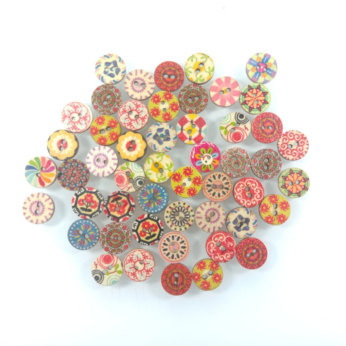 50pcs 15mm Wooden Buttons for Crafts Wedding Decoration Clothing Sewing Wood Button - - Asia Sell