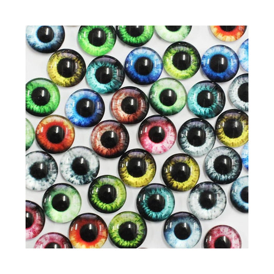 50pcs 6mm 8mm 10mm Dragon Owl Eyes Round Glass Cabochon Flatback Photo Jewellery Cameo Pendant - Main Image - Asia Sell