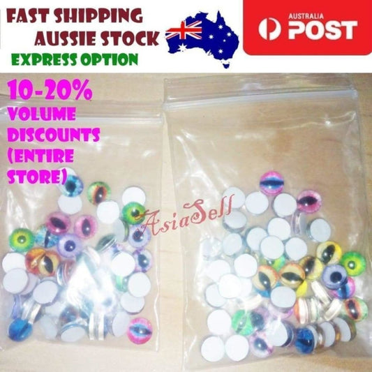 50pcs 6mm Eyeballs Glass Dolls Eyes DIY Craft Cabochon Crafts - - Asia Sell