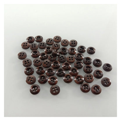 50pcs 9mm 4 Hole Dark Coffee Brown Wooden Buttons Sewing Round Wood Button Clothes for Handmade Clothes - - Asia Sell