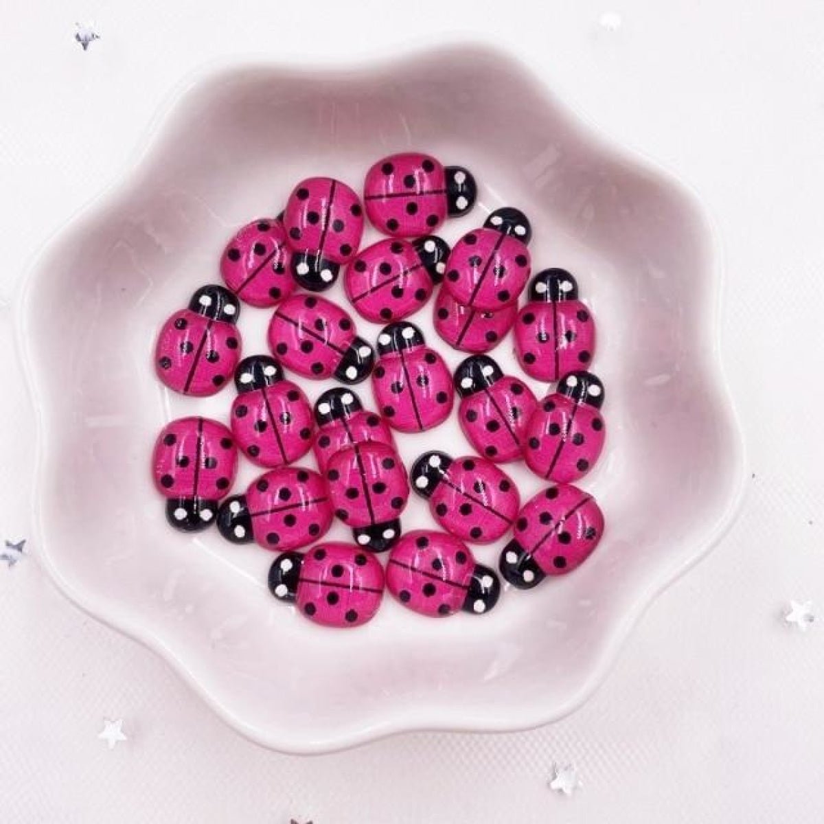 50pcs Bee Resin Flat Back Mini DIY Scrapbooking Crafts Home Decorations Resin Shape - Cherry Pink - - Asia Sell