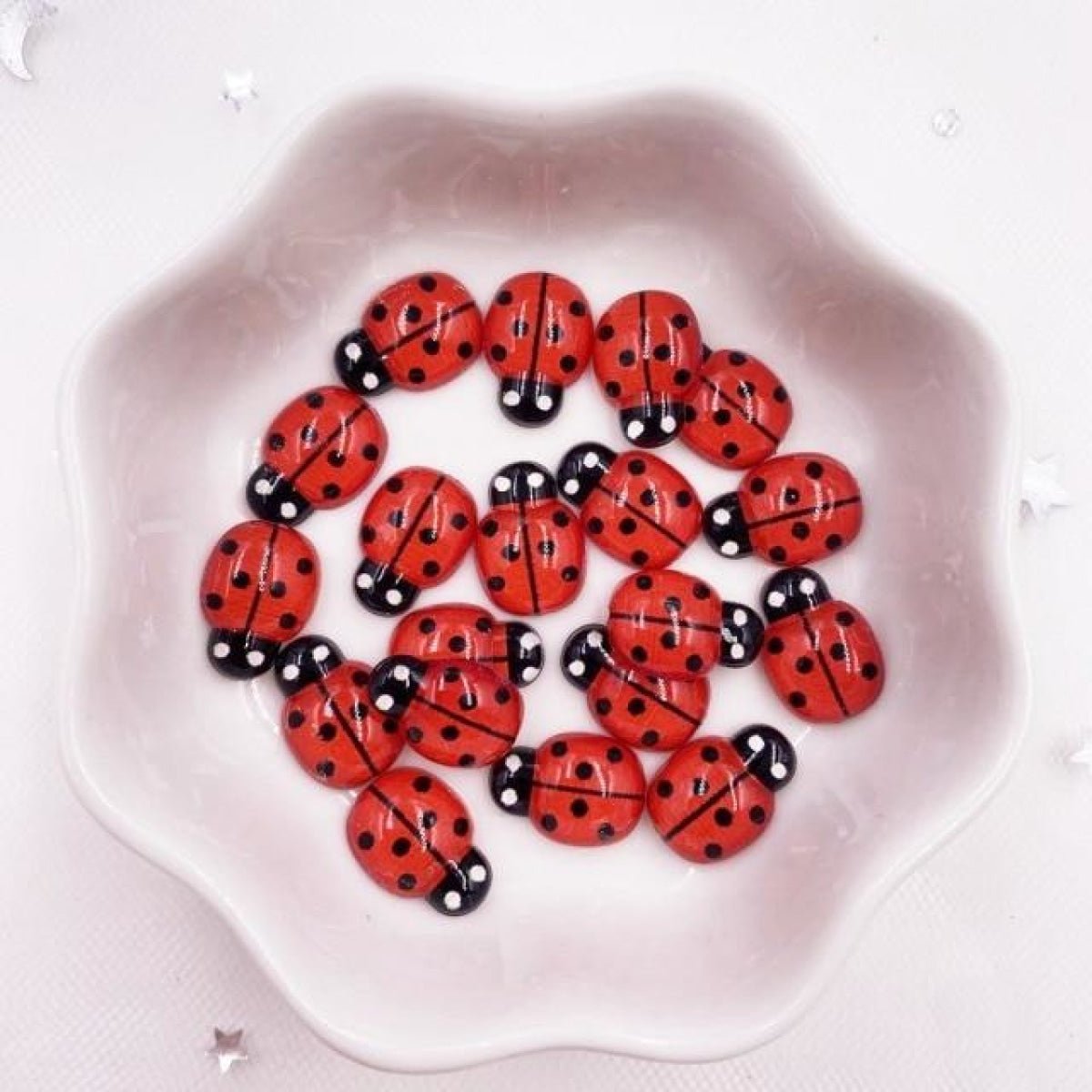 50pcs Bee Resin Flat Back Mini DIY Scrapbooking Crafts Home Decorations Resin Shape - Red - - Asia Sell
