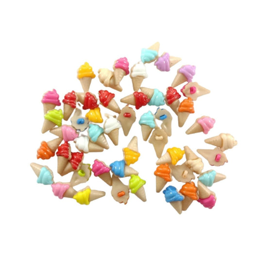 50pcs Ice-Cream Shank Plastic Buttons DIY Scrapbooking Accessories Children's Apparel Sewing - - Asia Sell