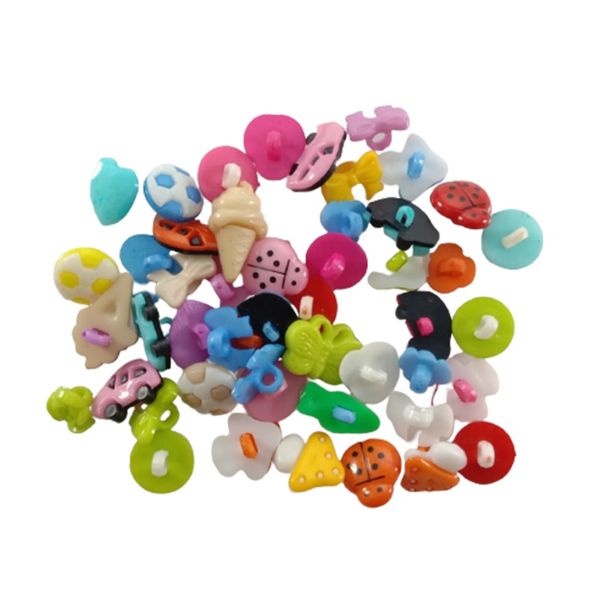 50pcs Mixed Plastic Loop Backing Buttons as pictured Mixed Colours DIY Kid's Clothing Sewing - - Asia Sell