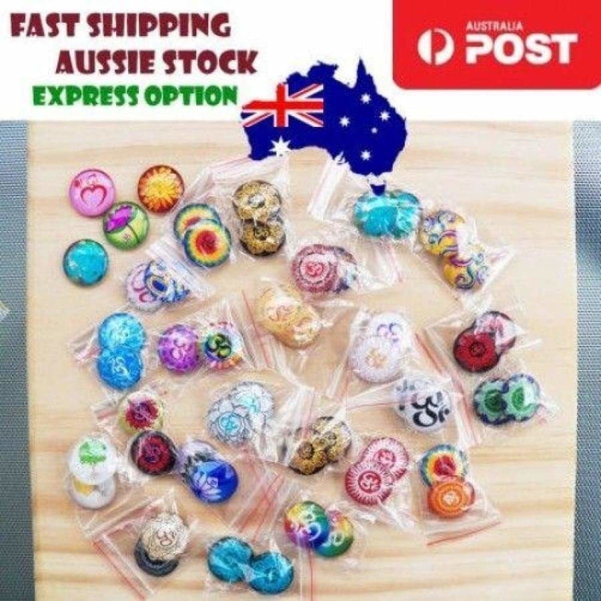 50pcs Om Mandala Psychedelic Glass Cabochon 25mm DIY Bracelet Necklace Earrings - - Asia Sell