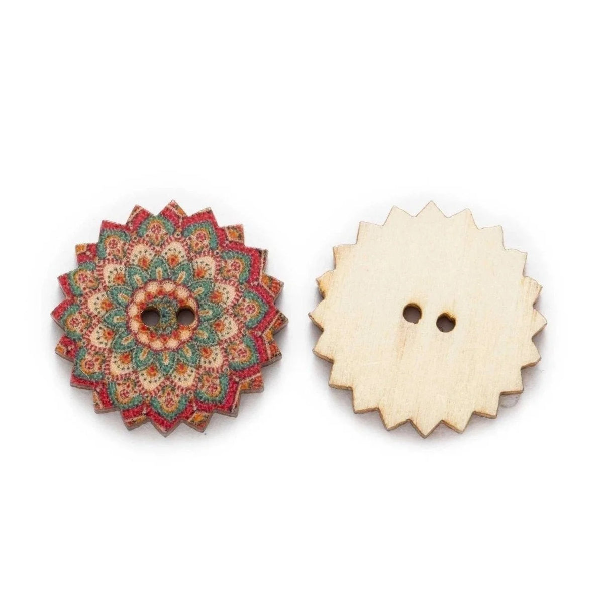 50pcs Retro Wood Buttons Handmade Clothes 15-25mm Sewing Scrapbook Clothing
