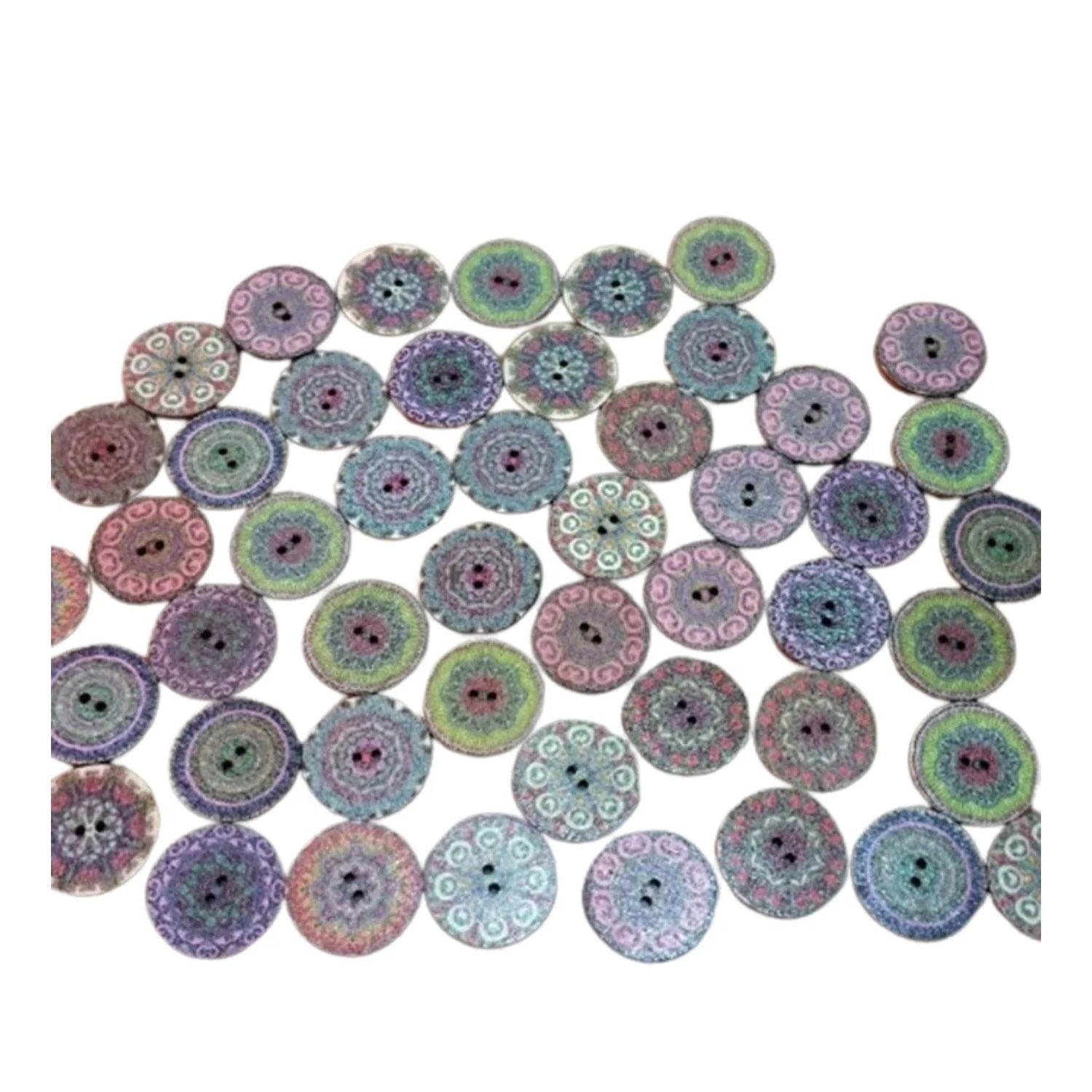 50pcs Retro Wood Buttons Handmade Clothes 15-25mm Sewing Scrapbook Clothing - Outbound - 15mm - Asia Sell