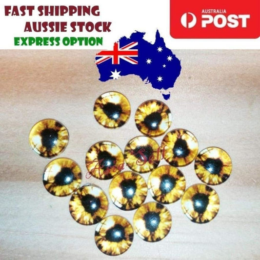 50pcs Round 10mm Glass Doll Eyes Dragon Lizard Frog Eyeballs Model P - - Asia Sell