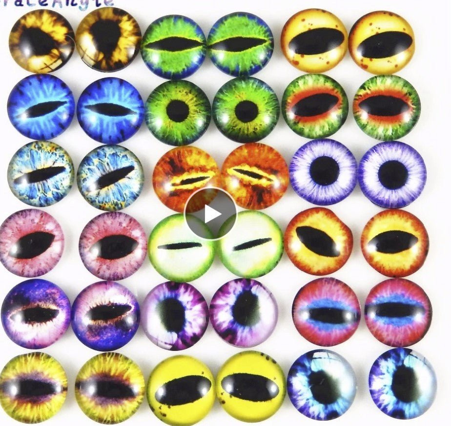 50pcs Round 6mm Glass Eyes Dragon Lizard Frog Eyeballs - R - Asia Sell