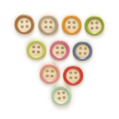 50pcs Wooden Buttons 4 Hole 15mm Multicoloured Round Clothing Sewing Colourful - Edge Coloured - Asia Sell