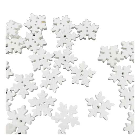50pcs 18mm White Wooden Snowflakes Christmas Snow Craft Pendant Hanging Ornament Xmas New Year Decor Home Decorations | Main Image | Asia Sell