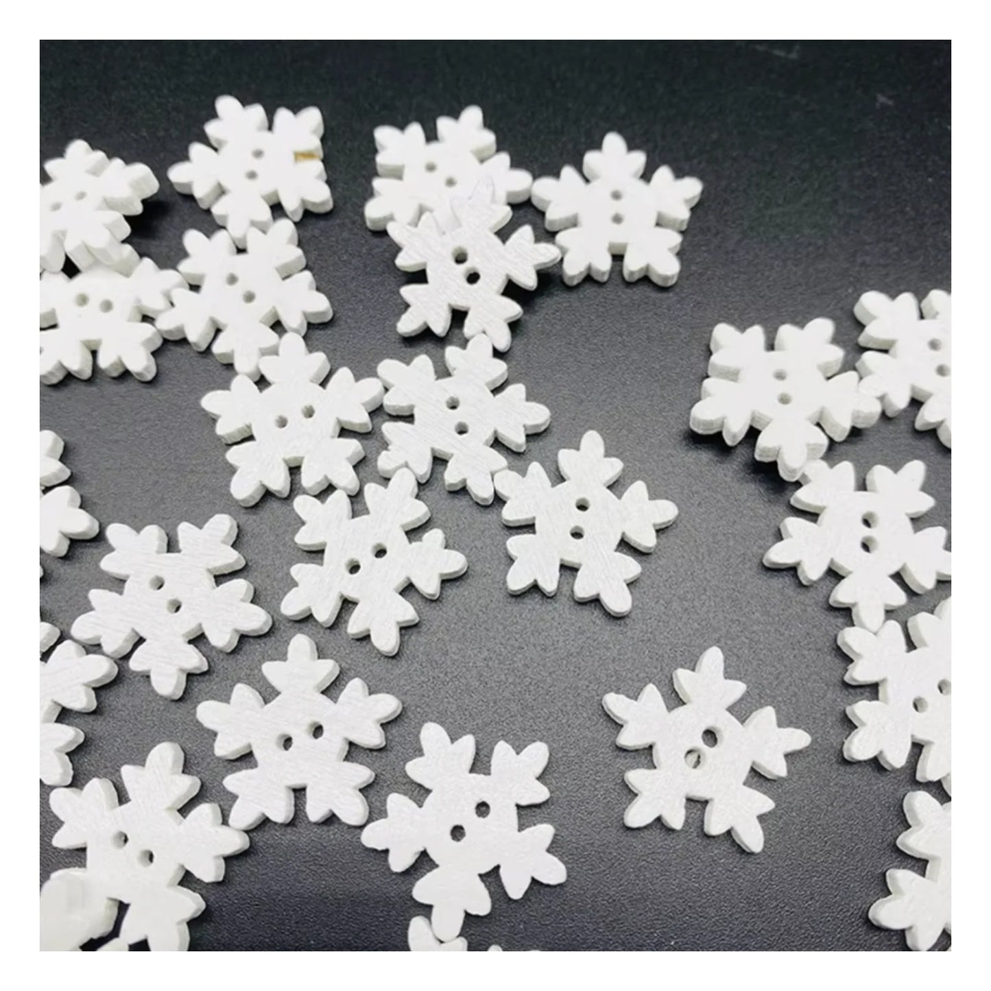 50pcs 18mm White Wooden Snowflakes Christmas Snow Craft Pendant Hanging Ornament Xmas New Year Decor Home Decorations | Main Image | Asia Sell