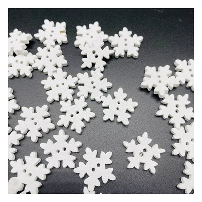 50pcs 18mm White Wooden Snowflakes Christmas Snow Craft Pendant Hanging Ornament Xmas New Year Decor Home Decorations | Main Image | Asia Sell