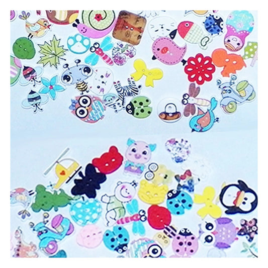 Colorful assortment of cartoon stickers on a light blue background
