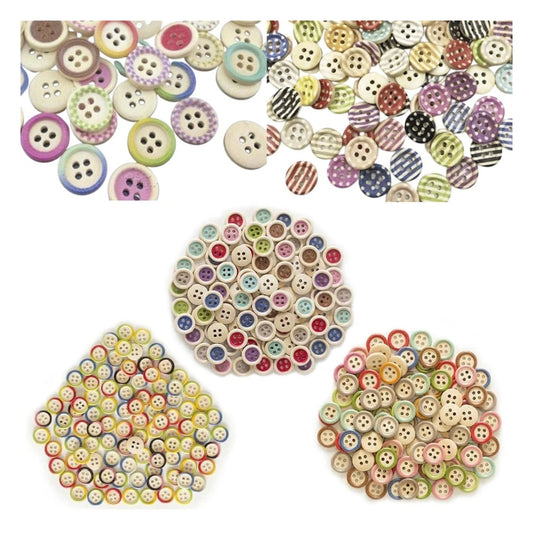 Assorted colorful buttons on a white background