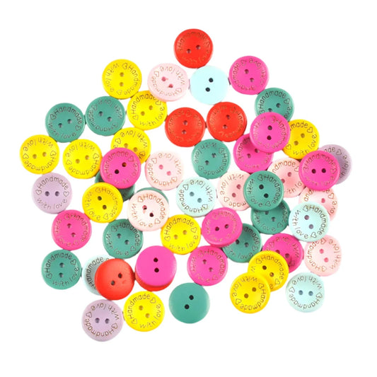 50pcs 20mm Colorful Round Flatback Wooden Buttons Handmade Crafts For Scrapbooking Decor Home Ornaments Sewing Supplies | Asia Sell