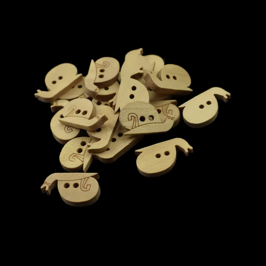 50pcs 20mm Wood Sewing Button Scrapbooking Snails Shape Crafts 2-Holes Craft Buttons Coat Boots Sewing Clothes Accessories | Asia Sell