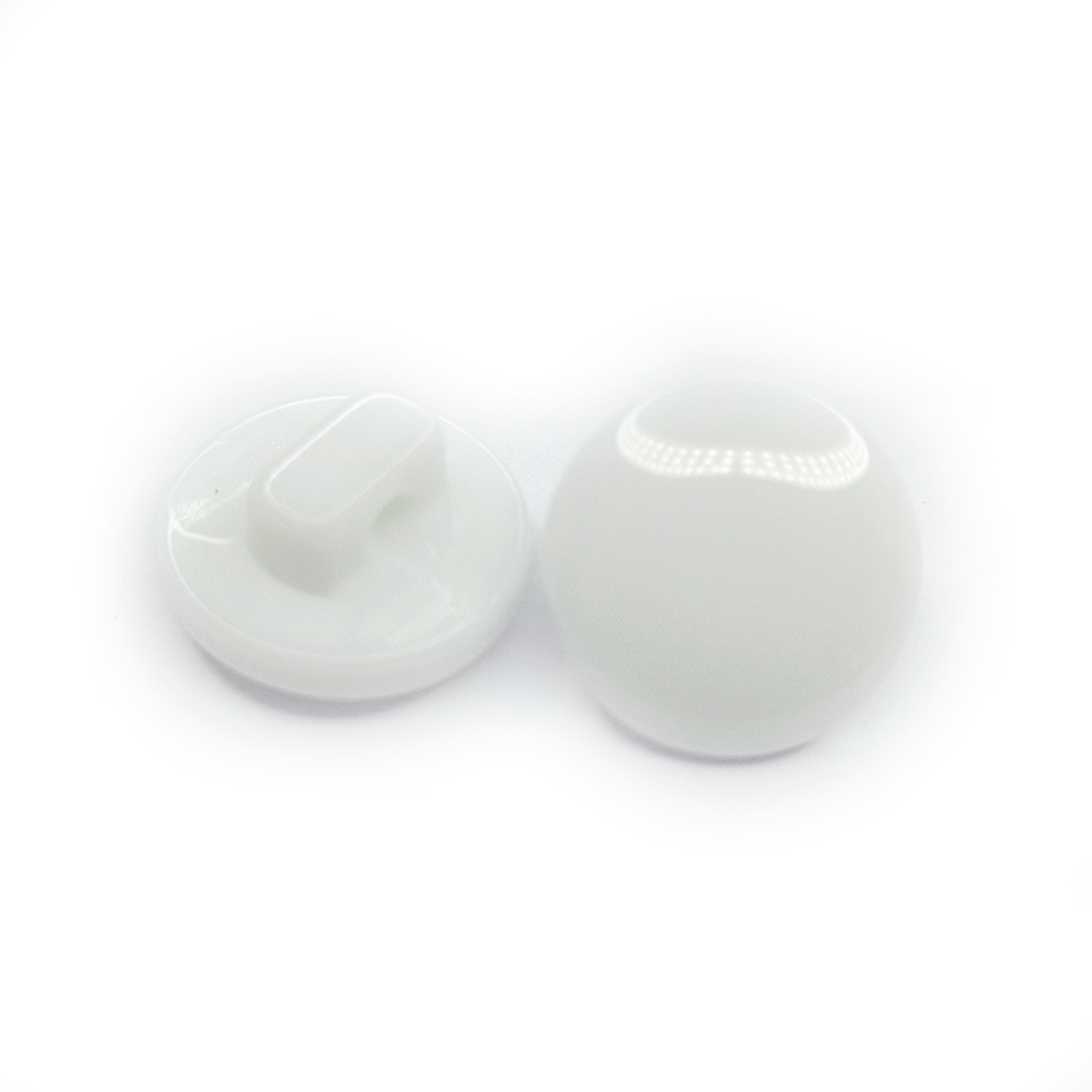 50pcs Acrylic Sewing Buttons Scrapbooking Round Solid White Loop Shank 11mm