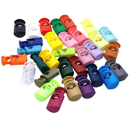 20pcs Flat Single Spring Buckle Clothing Accessories Elastic Rope Adjustment Nylon