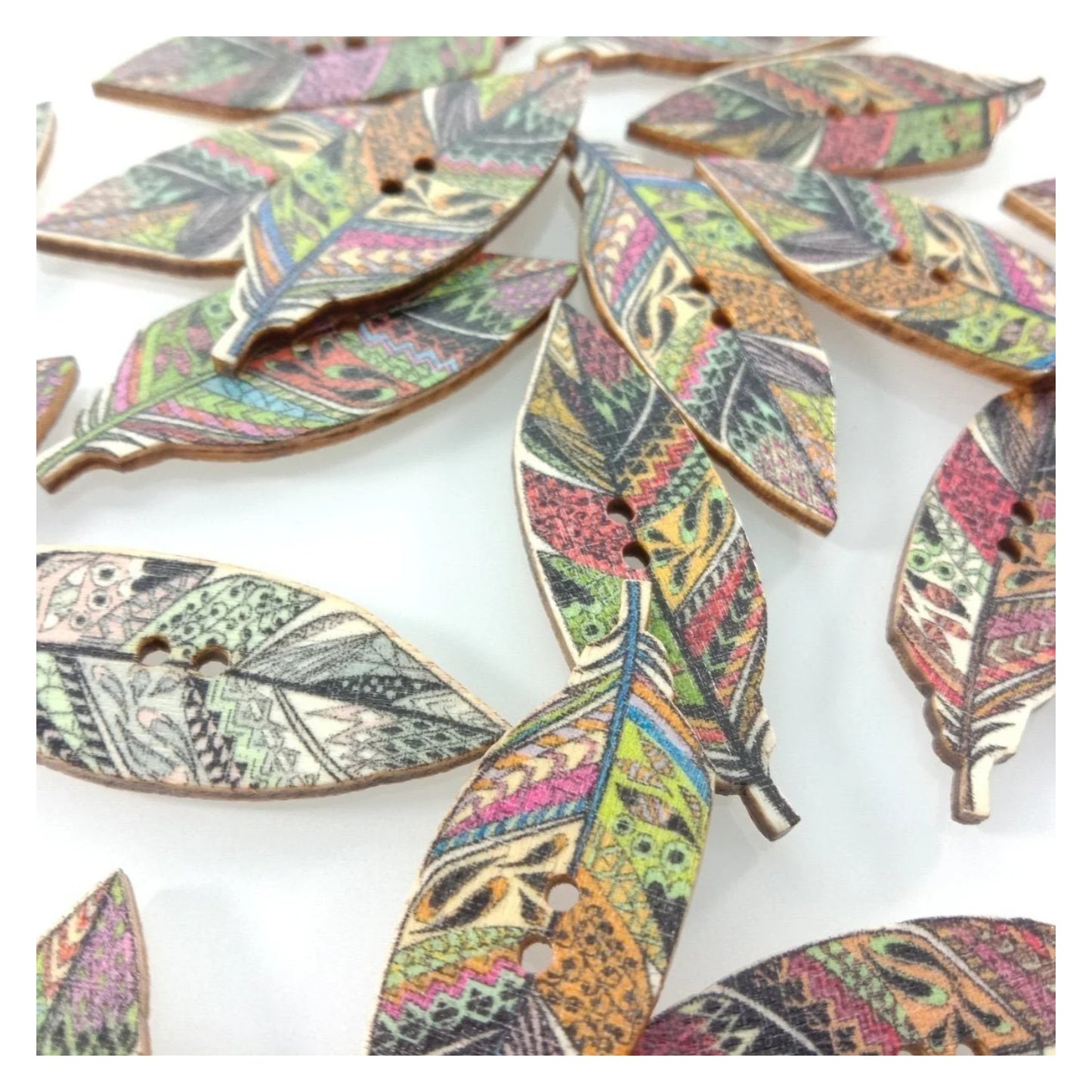 50x Retro Wooden Buttons for Scrapbooking and Handmade Clothes 15-25mm Set B - 20mm Retro 4 - Asia Sell