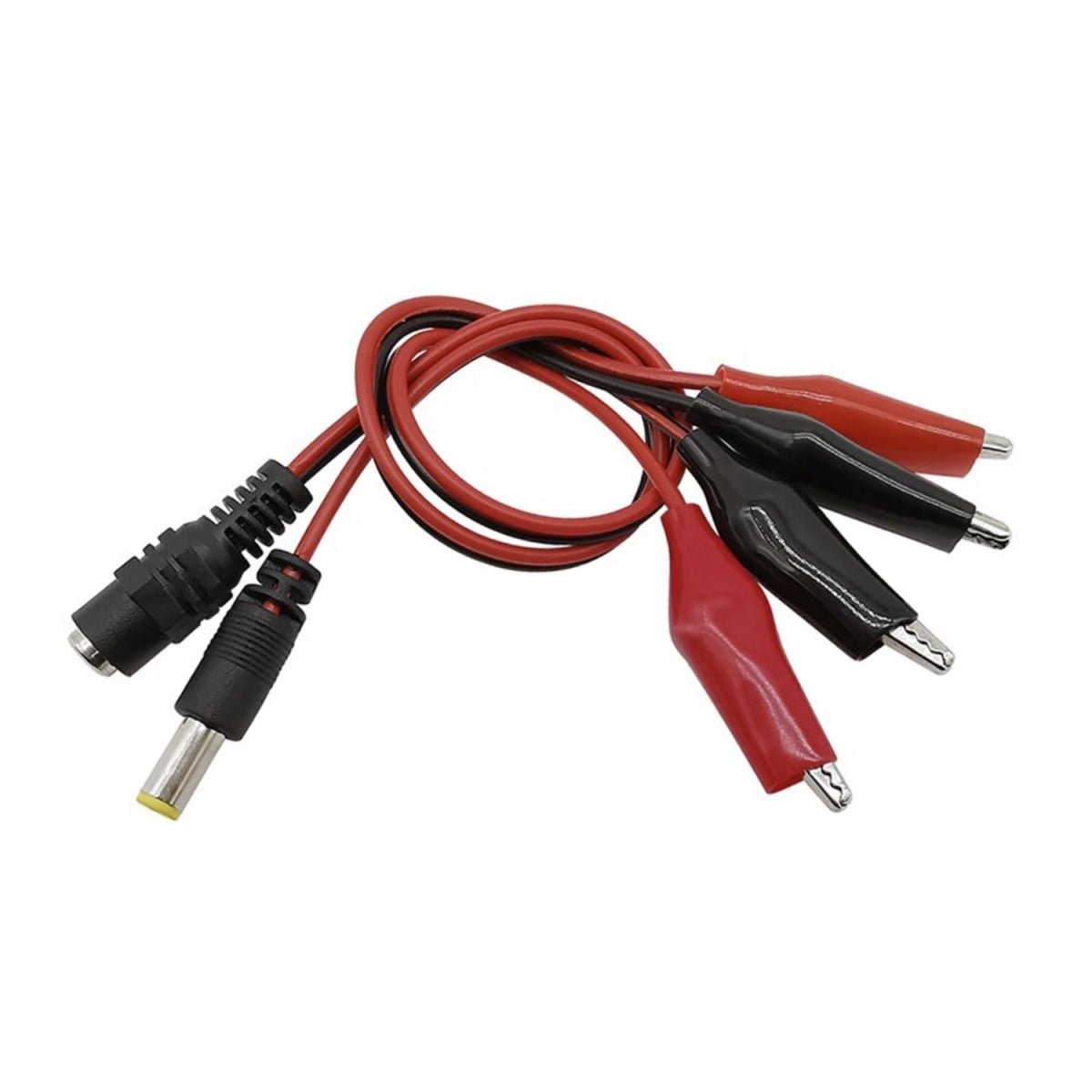 5.5x2.1mm DC Power Male Plug Female Jack to 2x Alligator Clip Crocodile DIY Test Wire Cable Connector - - Asia Sell