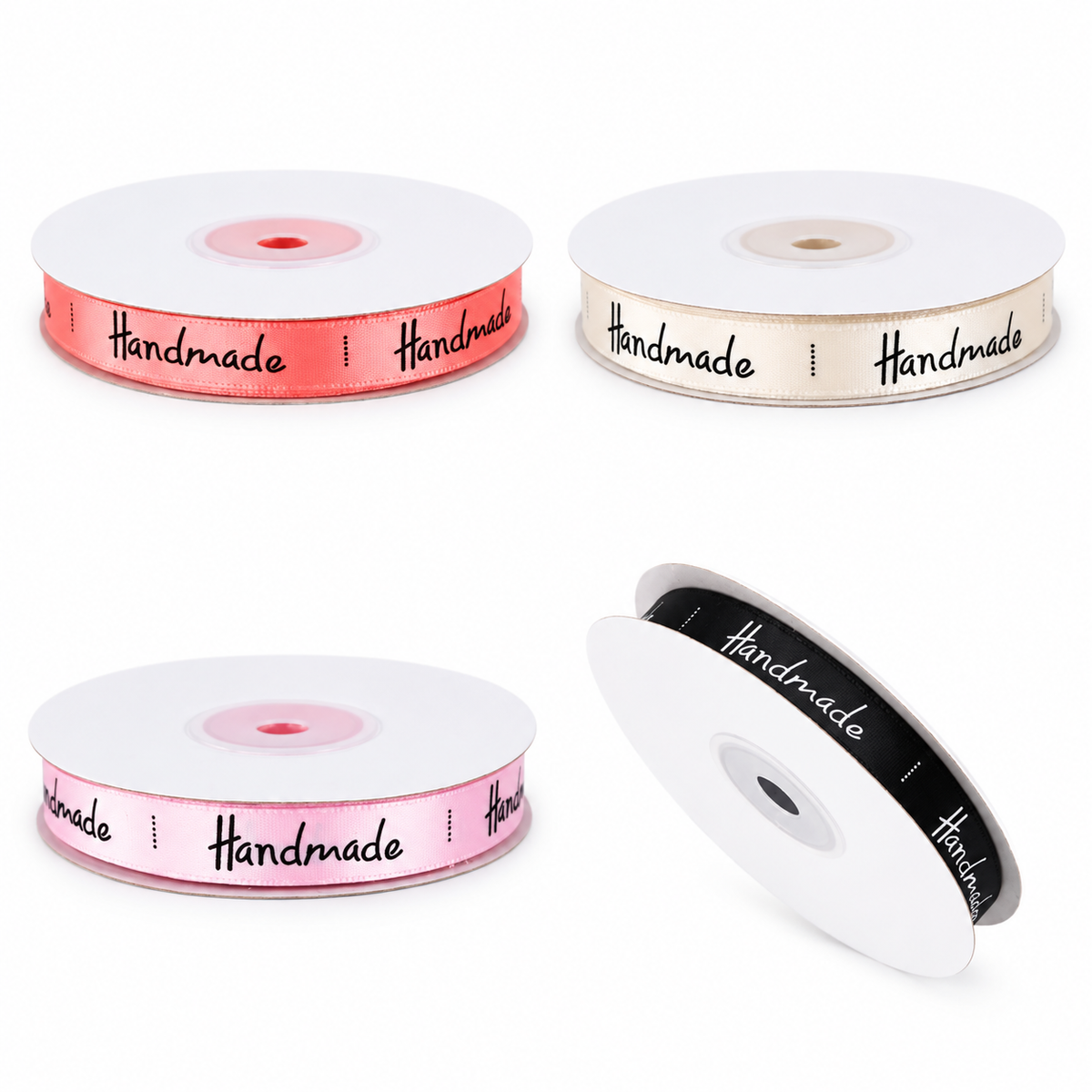 5m 10mm Polyester Ribbon Handmade Writing for Gift Wrapping Crafts Bow Pink White Black Beige