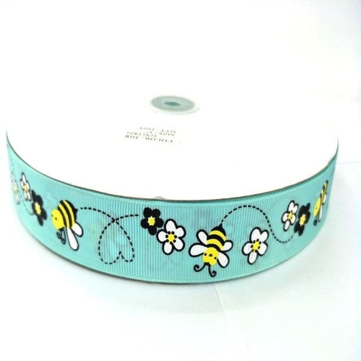 5m Bee Ribbons 25mm Gift Wrapping Childrens Hair Accessories - Cyan-Blue 5m - Asia Sell