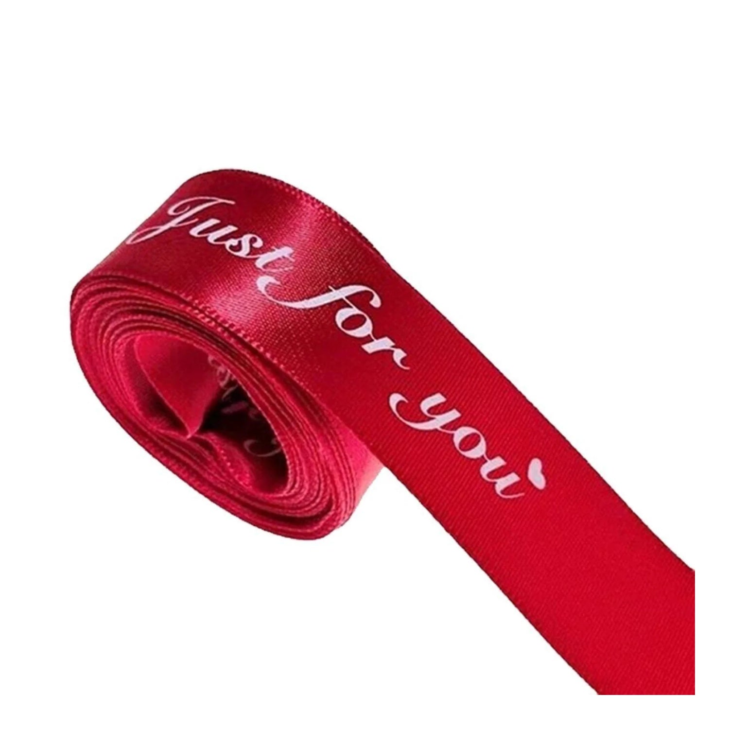 5m Printed Ribbon Set 25mm "Just For You" Wedding Christmas Birthday Present Bow Tie Wrap - Dark Red - Asia Sell