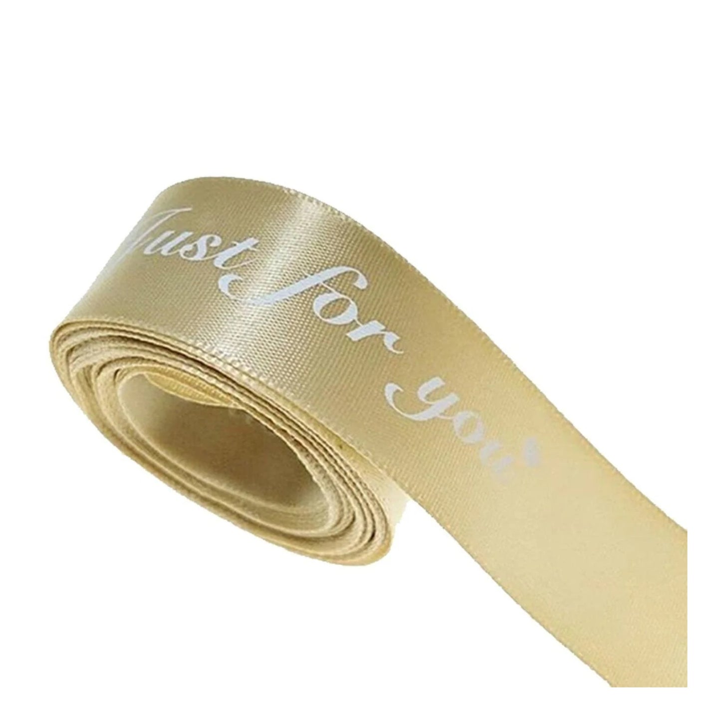 5m Printed Ribbon Set 25mm "Just For You" Wedding Christmas Birthday Present Bow Tie Wrap - Gold - Asia Sell