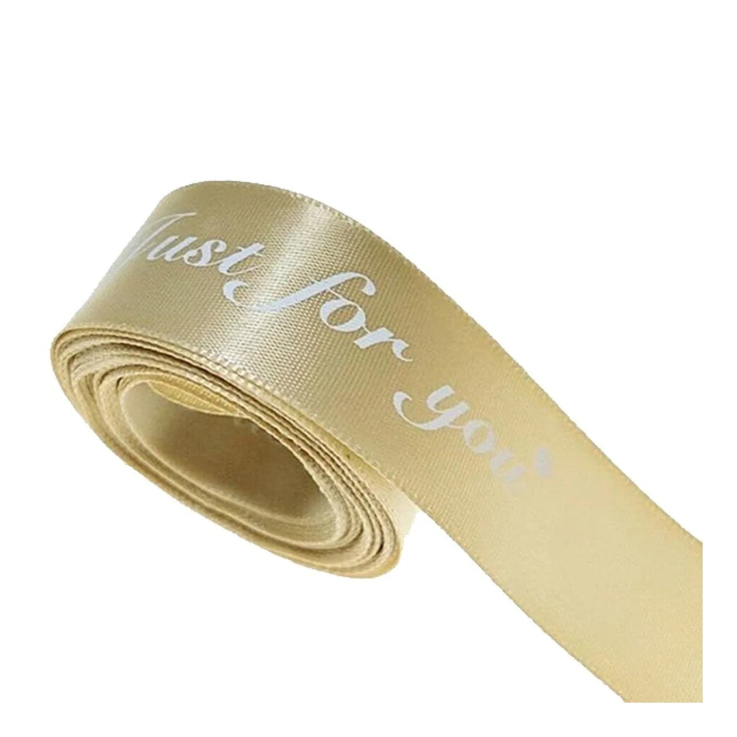 5m Printed Ribbon Set 25mm "Just For You" Wedding Christmas Birthday Present Bow Tie Wrap - Gold - Asia Sell