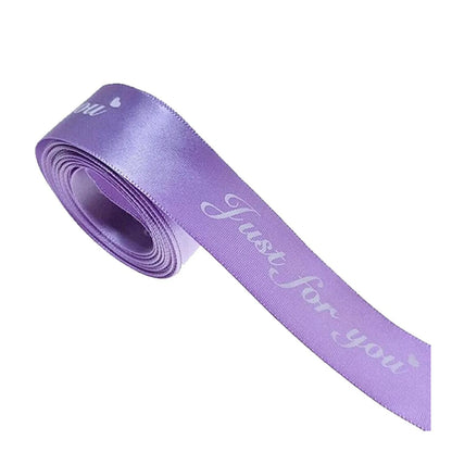 5m Printed Ribbon Set 25mm "Just For You" Wedding Christmas Birthday Present Bow Tie Wrap - Purple - Asia Sell