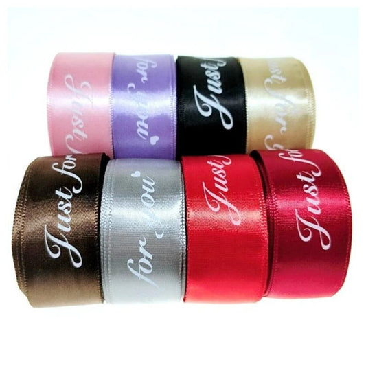 5m Printed Ribbon Set 25mm "Just For You" Wedding Christmas Birthday Present Bow Tie Wrap - Red - Asia Sell