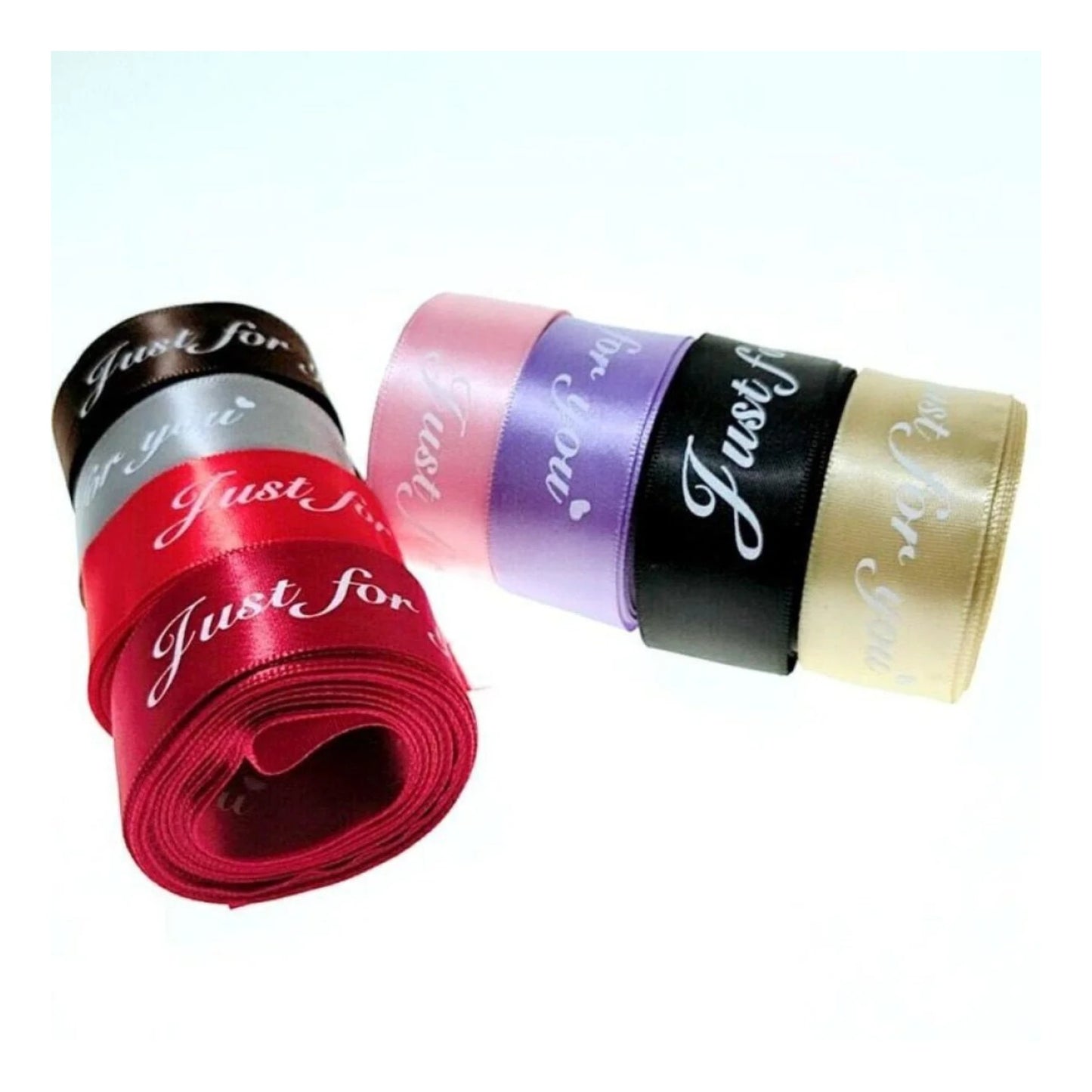 5m Printed Ribbon Set 25mm "Just For You" Wedding Christmas Birthday Present Bow Tie Wrap - Red - Asia Sell