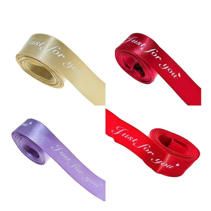 5m Printed Ribbon Set 25mm "Just For You" Wedding Christmas Birthday Present Bow Tie Wrap - Red - Asia Sell