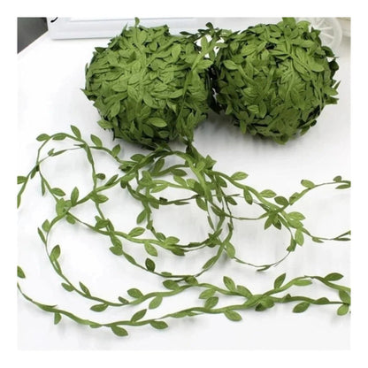 5m/10m Artificial Vine Leaves Wedding Wreath Decorations Rope DIY Craft - 10M Pink - Asia Sell