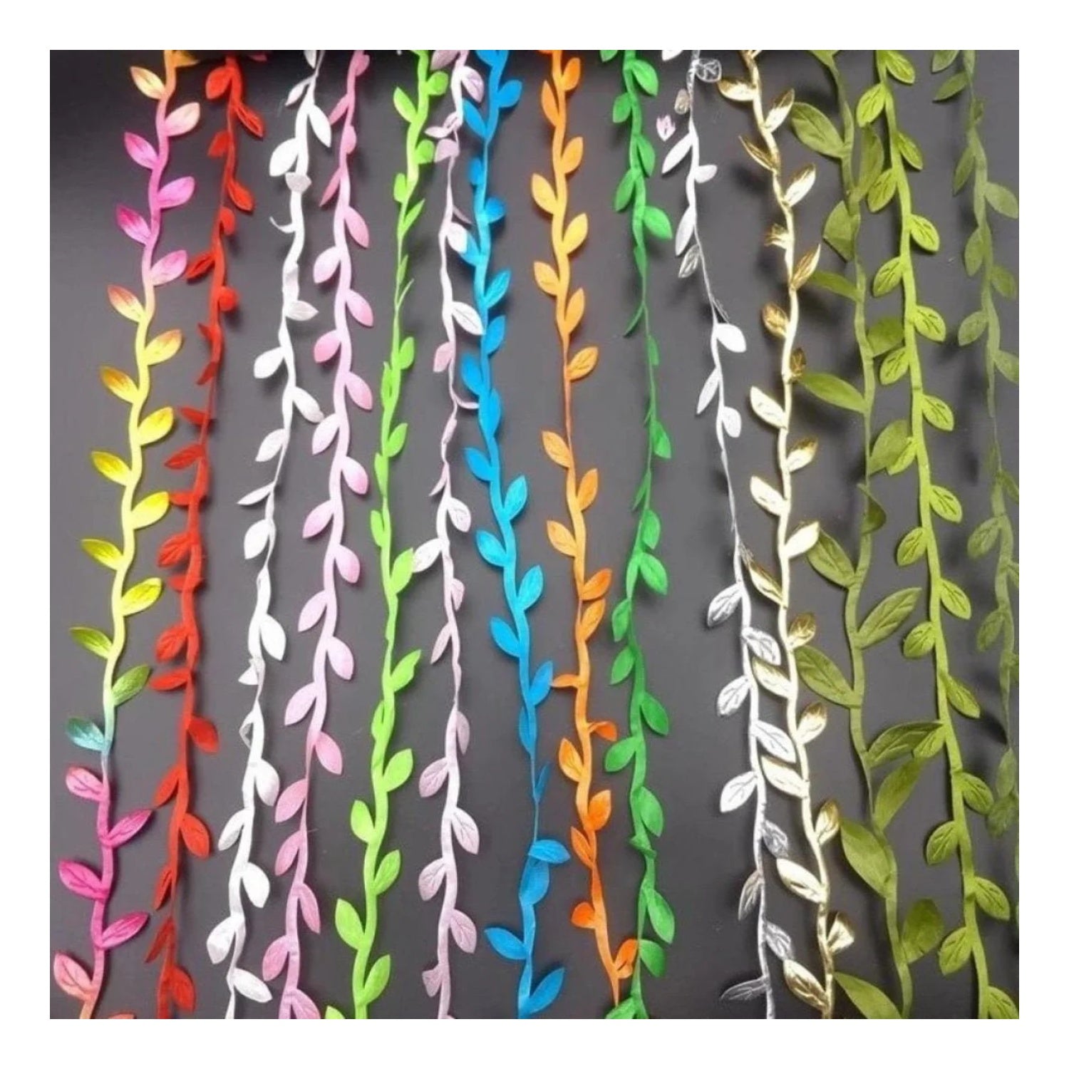 5m/10m Artificial Vine Leaves Wedding Wreath Decorations Rope DIY Craft - 5M Gold - Asia Sell