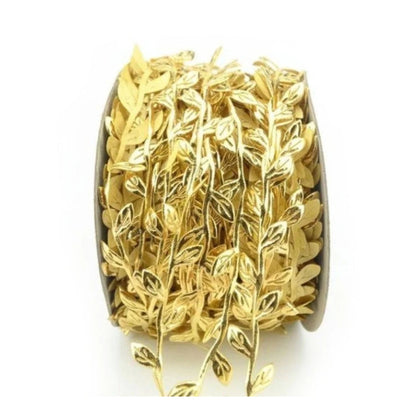 5m/10m Artificial Vine Leaves Wedding Wreath Decorations Rope DIY Craft - 5M Gold - Asia Sell