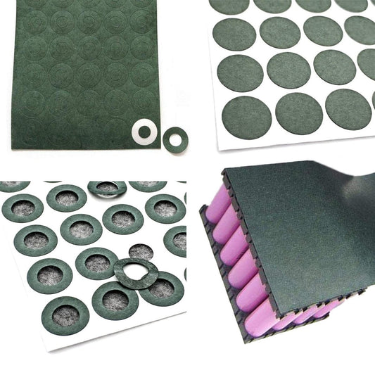 5mtr / 540pcs 1S 18650 Barley Paper Li-ion Battery Insulation Gasket for Battery Pack Pad - 500 circle outlines - Asia Sell