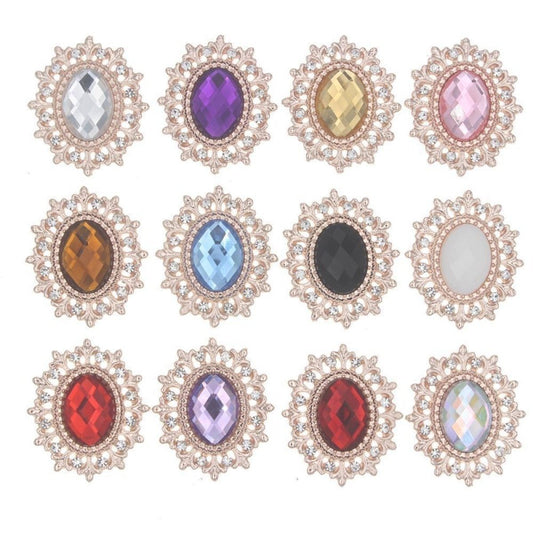 5pcs / 16pcs Rhinestone Button Acrylic Gem Decoration Craft Sewing DIY Handmade Clothing Embellishment - 16pcs Mixed Set - Asia Sell