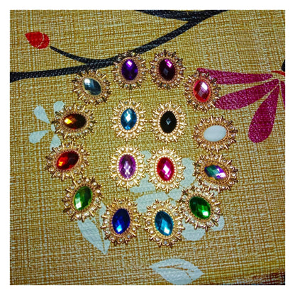 5pcs / 16pcs Rhinestone Button Acrylic Gem Decoration Craft Sewing DIY Handmade Clothing Embellishment - 16pcs Mixed Set - Asia Sell