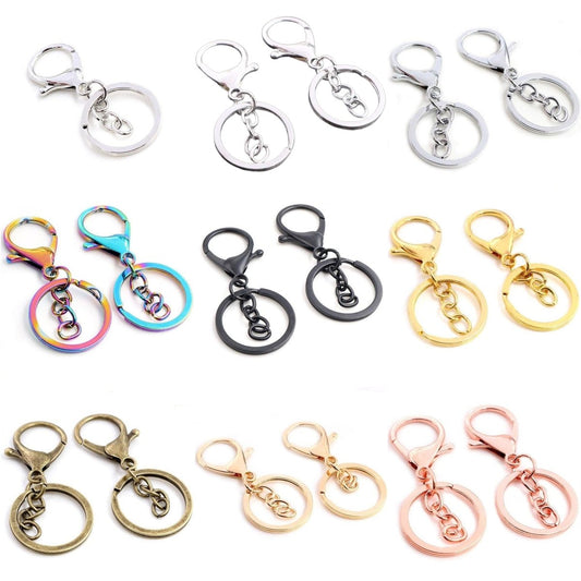 5pcs 30mm Key Ring 70mm Long Plated Lobster Clasp Key Hook Chain Jewellery Making Keychain -  Asia Sell