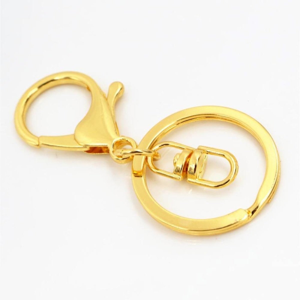 5Pcs 30Mm Key Ring Long 70Mm Plated Lobster Clasp Hook Chain Jewellery Making Keychain Rings