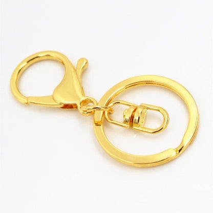 5pcs 30mm Lobster Key Ring 70mm Plated Lobster Clasp Key Hook Chain Jewellery Making Keychain Split Keyring - Aurora Swivel Loops - Asia Sell