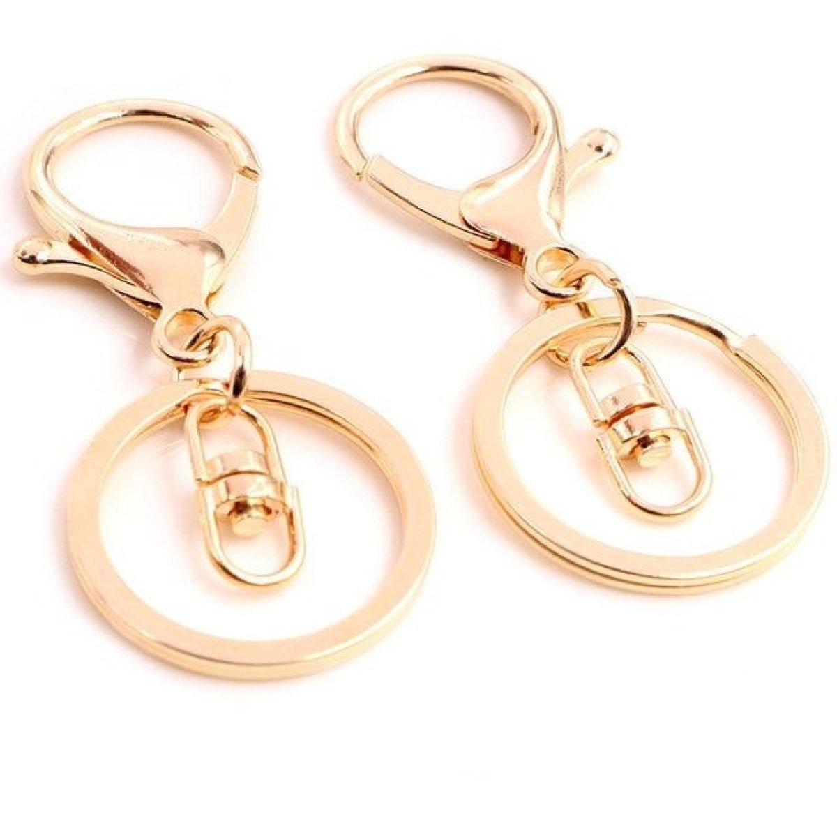 5pcs 30mm Lobster Key Ring 70mm Plated Lobster Clasp Key Hook Chain Jewellery Making Keychain Split Keyring - KC Gold Swivel Loops - Asia Sell