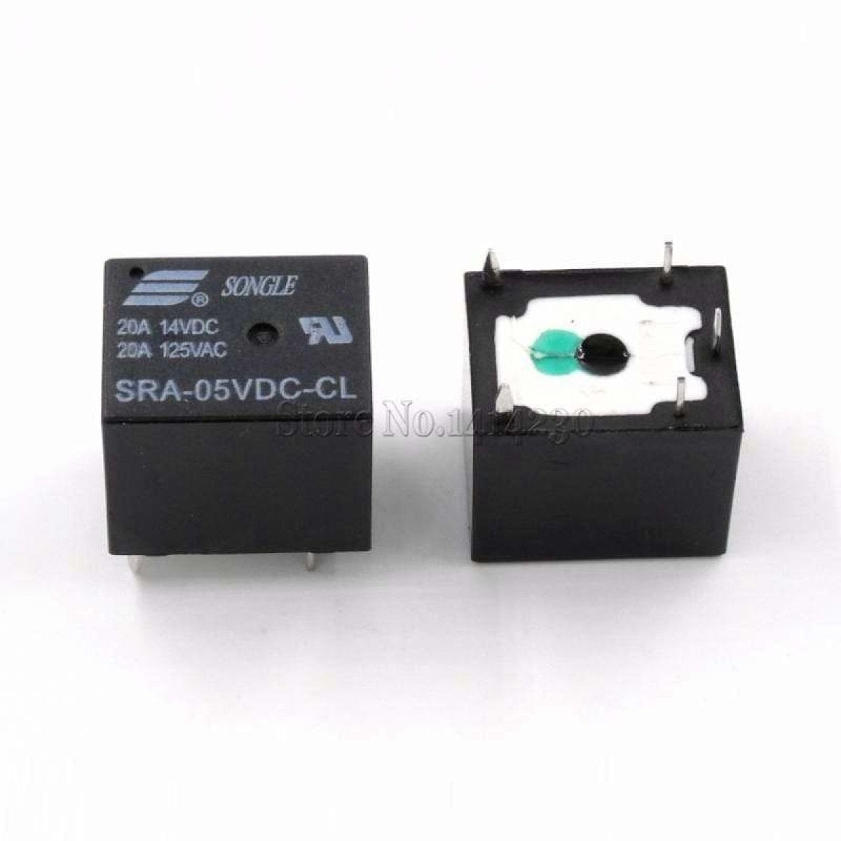 5pcs 5V 12V 24V 20A DC Power Relay Black SRA-05VDC-CL SRA-12VDC-CL SRA-24VDC-CL - 5V - - Asia Sell