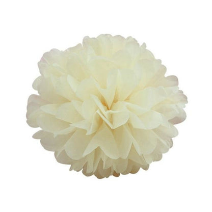 5pcs 6"-10" Tissue Paper Pompoms Wedding Baby Shower Birthday Party Pom Poms Toy - Beige 10cm 4inch - Asia Sell